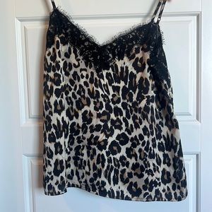 BP leopard silk lace blouse
